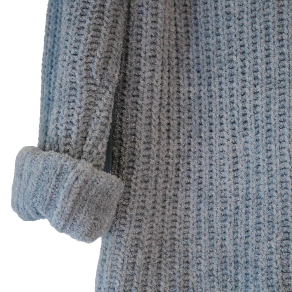 Lucky Brand Pullover Chunky Ribbed Knit Oversize Sweater Size SP Blue A4 - Picture 5 of 7